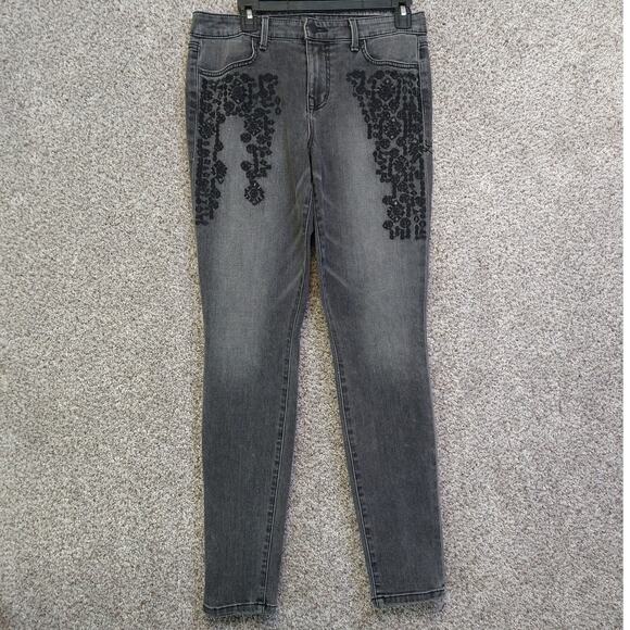 Level 99 Anthropologie Gray Mid Rise Janice Skinny Jeans Size 30 - Picture 1 of 16